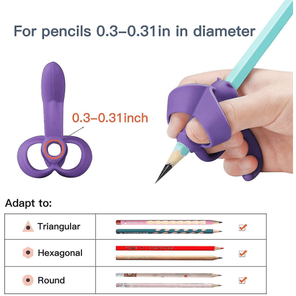 Blyantgrep for barn Håndskrift Ergonomisk 5 fingre Blyantgrep Holdningskorrigering Skrivehjelpegrep