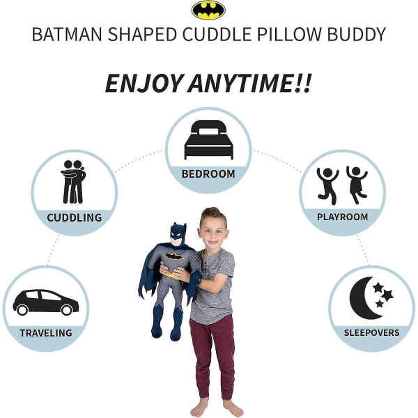 Børnesengetøj Super blød plys putepude Buddy, One Size, Batman Type2