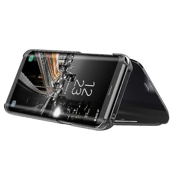 Samsung Galaxy A71-deksel Clear View Mirror-lærveske Flip Cover Lommebokstativ Støtsikkert klaffskall,nior