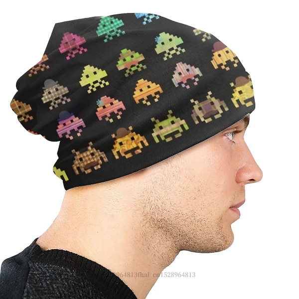 Skullies Beanies Kepsar Space Invaders Arcade Shooter Game Tunn Hatt Höst Vår Hutshattar Män Dam Unisex Ski Cap