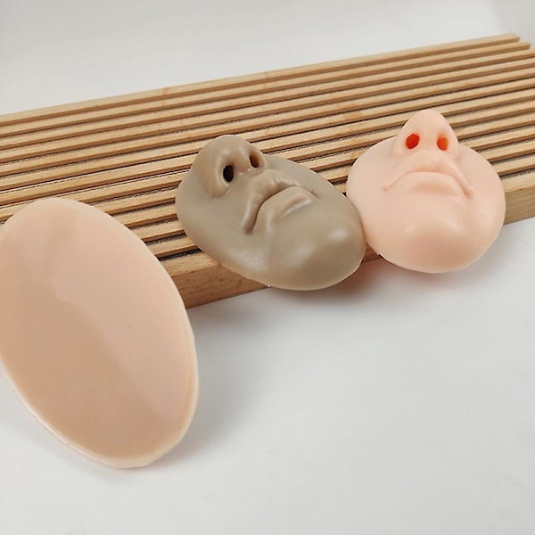 3D Silikon Tatovering Ansikt Lepper Modell Øvelseshud Nese Sminke Kosmetisk Trening