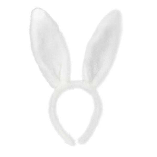 Plys bunny ører pandebånd 1 stk kanin øre hårbånd tilbehør påske halloween cosplay julefest hårbånd A White