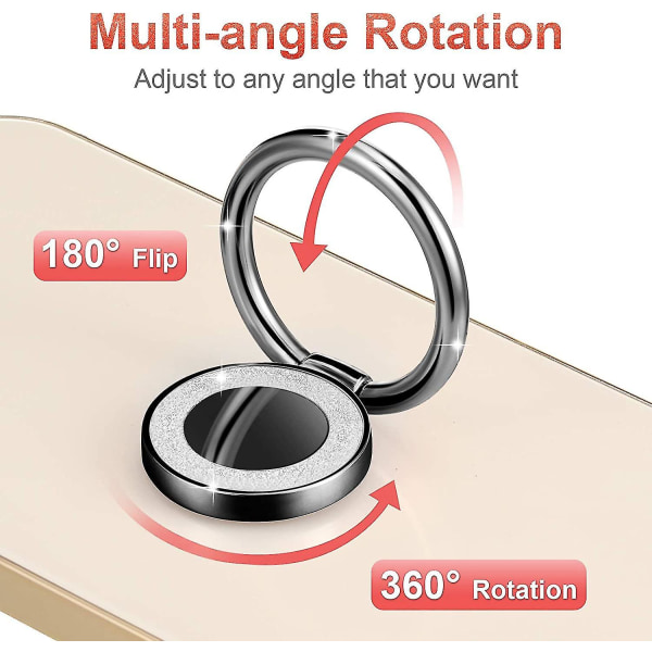 3 delar Mobiltelefon Ringhållare Fingerställ Fingertelefon Kickställ 360 Rotation