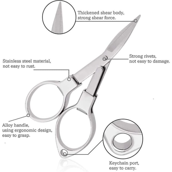 6 st viksax, bärbar säkerhetssax i rostfritt stål, glasögonformad minisax med 3 färger för hem, kontor och resor.