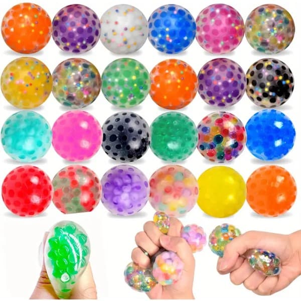 10-pack Stressbollar med Färgglada Vattenpärlor
