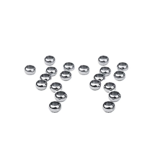 20 st 9 mm diameter rostfria stålpärlor Runda pärlor Gör-det-själv hantverkspärlor Kreativa gör-det-själv smycken Tillbehör för armband Halsband Örhänge (silver, 5 mm hål)