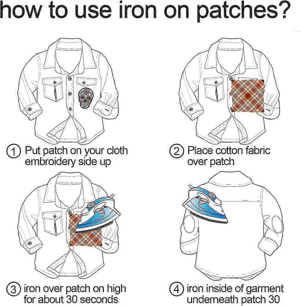 Strygepatch 32 stk Blandede Stil Patches til Tøj Broderi Applikation