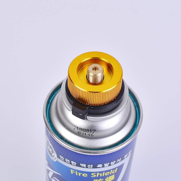 2 stk. Gylden Camping Gas Adapter Udendørs Camping Komfur Gasflaske Adapter Split Brænder Ovn Gas Connector Til Vandreture Og Camping Gasbrænder