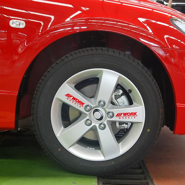 WORK modifierade navdekaler WORK WHEELS hjulnav bildekaler stereo transparent (svart)