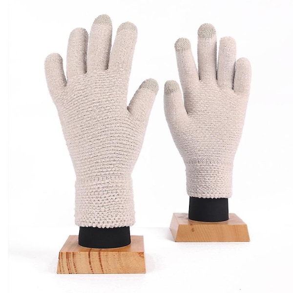Strikkede handsker "touchscreen handsker damer, varme strikkede handsker" (2 par) beige