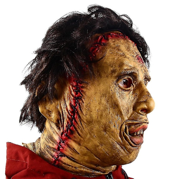 Teksasin Moottorisahamurhaaja Leatherface -naamio Halloween-kauhuasuun, naamiaisiin ja cosplayhin - lateksi