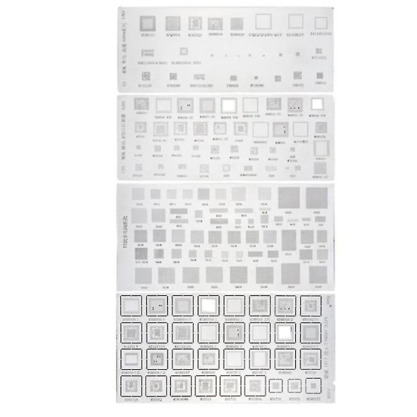 4kpl Universaali Bga Stensiili Mtk Msm Ipad Cpu Ram Pm Virta Ic Reball Nasta Suora Lämmitysmalli