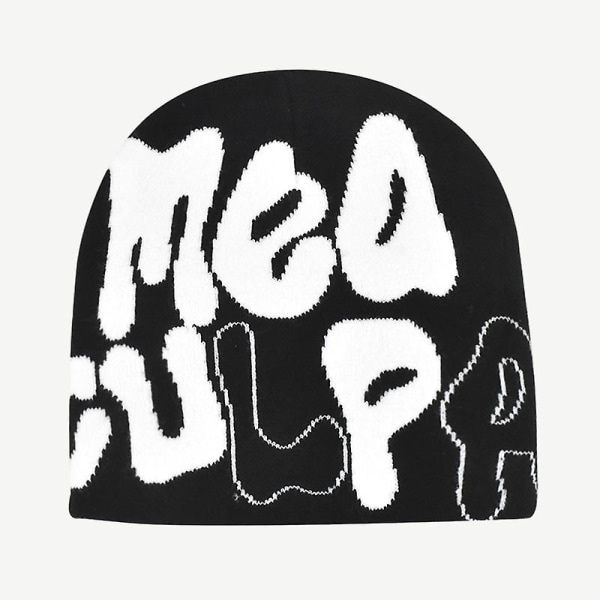 2023 Ny Strikkede Beanies Huer Menn Kvinner Paragraf Kvalitet Caps Mea Culpa Y2k Varme Mote Hundre Ta Kald Huer For Kvinner Huer Black White 2