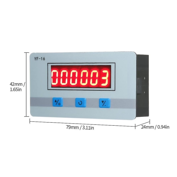 Mini LED digital tellermodul DC/AC5V~24V elektronisk totalisator med NPN- og PNP-signalgrensesnitt