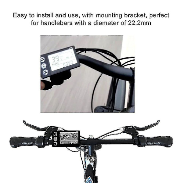 S866 Elcykel LCD-display 24v 36v 48v E-cykel Elsparkcykel Displaymätare Kontrollpanel Med Vattentät Kontakt