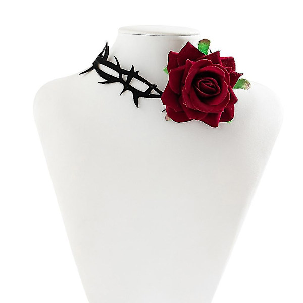 Boho Tornet Blomster Krave Choker Halskæde Blød Flannel Blomster Kravat Halskæde