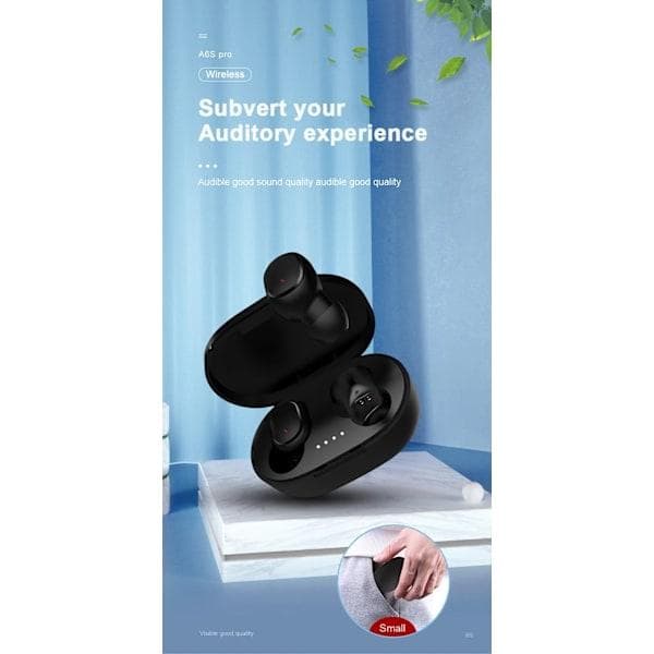 A6s TWS - Trådløse Hovedtelefoner Bluetooth 5.0 Samsung Iphone Sort Sort