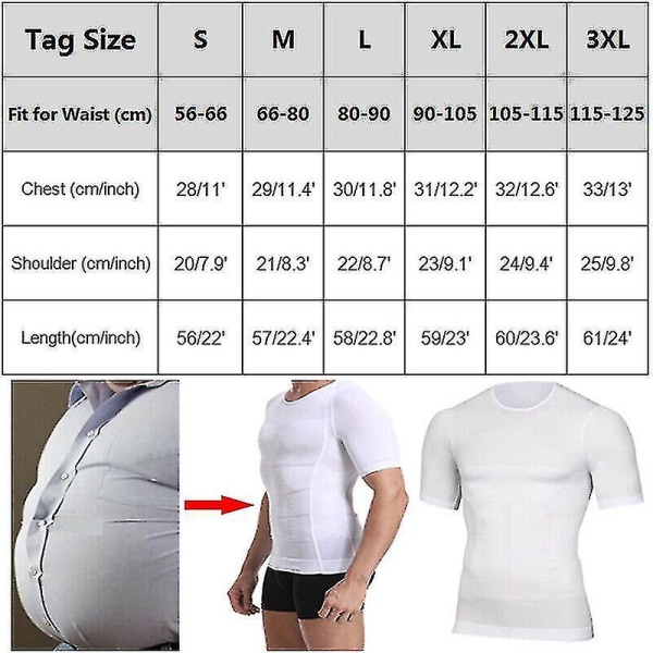 Herre Body Shaper T-shirts Slanke Body Shapers Holdningskorrektion Mavekompression Herre Styling Unde