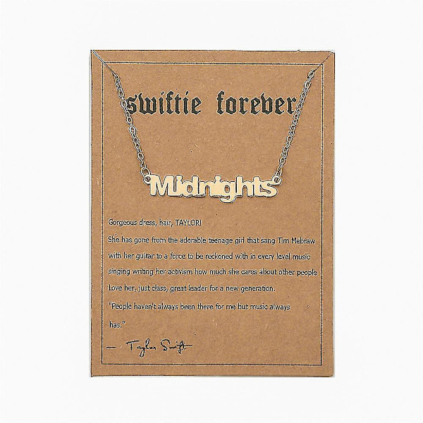 Taylor Swift Inspireret Brev Halskæde Vedhæng Til Kvinder Swiftie Smykker Musikelsker Fan Fødselsdagsgaver Midnights