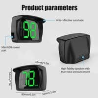 Head-up display med digital GPS-speedometer egnet til biler, el-scootere og elcykler