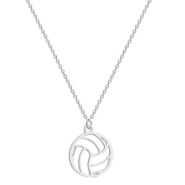 Lentopallo-riipuskaulakoru Link-ketju Pelaaja Pallo-riipuskaulakorut Naisille Miehille Urheilupallo Pelaaja Gootti-korut Silver Plated