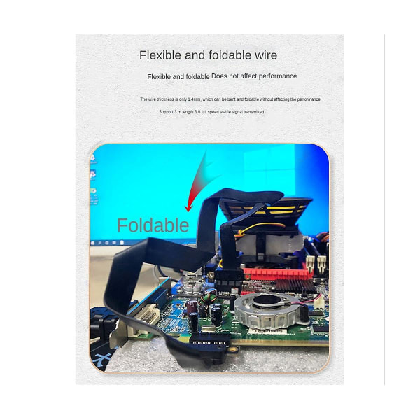 PCIe 1x Förlängningskabel 90 Grader, PCI-Express 3.0 1x Hane Till Hona Riser Kabel PCI-e 1x Förlängare