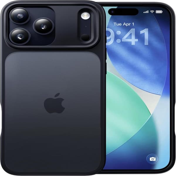 Compatible iPhone 17 Pro Case Matte Finish Protective Phone Cover Anti-Fingerprint Thin Slim Hard Shell - Black