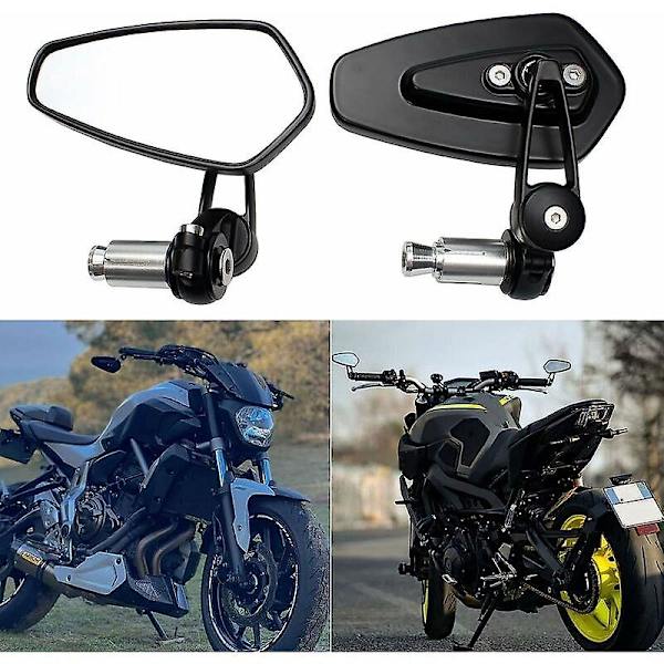 Motorcykelstyr Spejle Motorcykelspejle kompatible XJ6 MT01 MT03 MT07 MT09 (Sort)