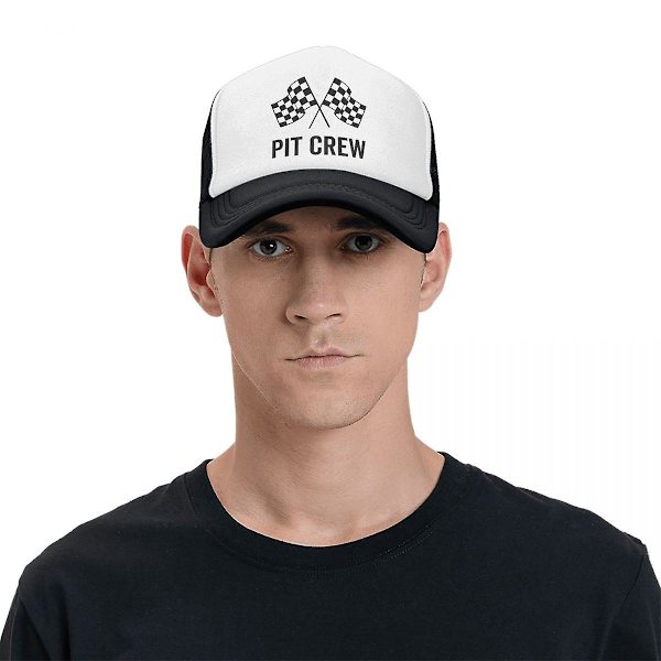 Trendig keps med schackrutig flagga för racingteam, justerbar basebollkeps för män och kvinnor, sportig trucker-keps Camouflage Trucker Hat