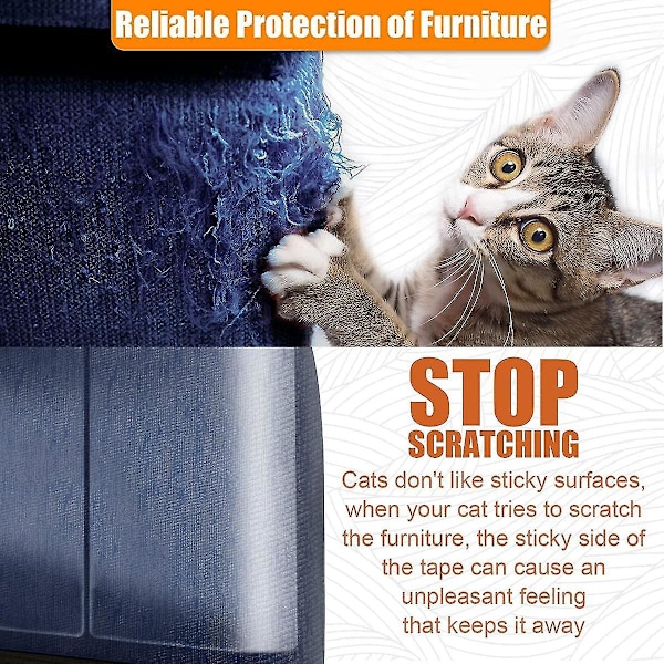 10-pack Cat Scratch Avskräckande tejp, kattavvisande medel för möbler, Cat Couch Protector, Cat Scratch Pad, Cat Training Tejp, Skydd för soffa
