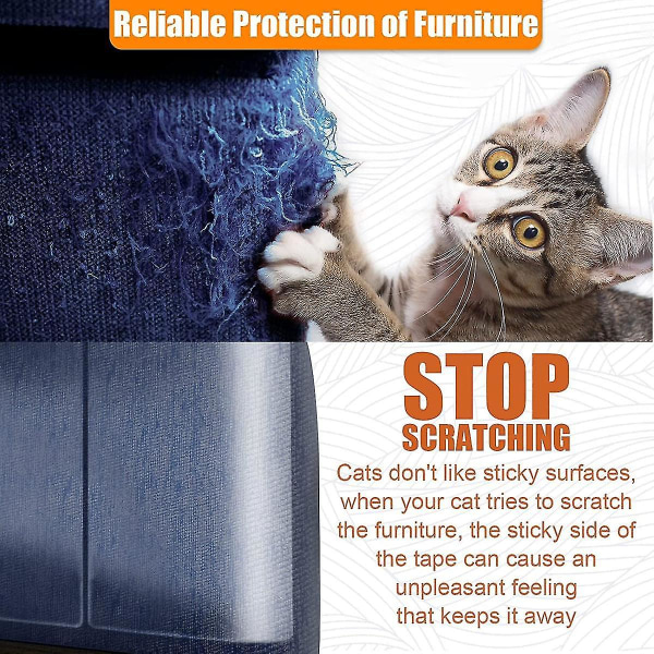 10-pakk Cat Scratch Ave-tape, Cat Repellent For Møbler, Cat Couch Protector, Cat Scratch Pad, Cat Training Tape, Protector for Couch