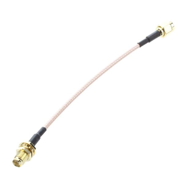 Sma hun Sma han F / M antenneforbindelseskabeladapter sort + guld