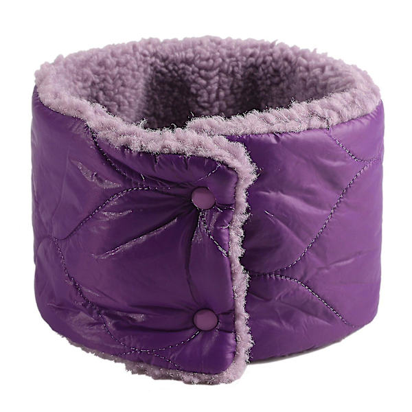 Dunhalsduk för Höst Vinter Varm och Plysch Knäppningstyp Halsduk Sport Skidåkning Solid Färg Ullstickad Halsduk Unisex Purple