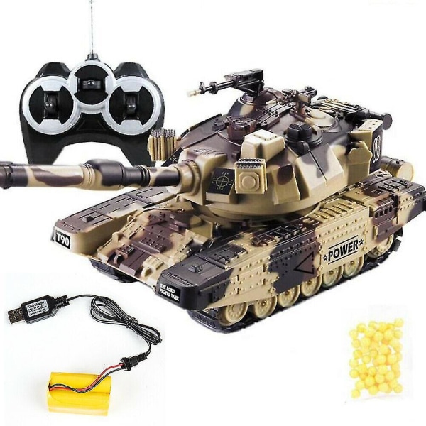 1:32 Skala Rc Battle Tank Heavy Large Interactive Military War Fjärrkontroll Leksaksbil Med Shoot Kulor Modell Electronic Boy Toys Dz