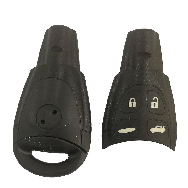 Fjernkontroll nøkkelskall for Saab 9-3 93 2003-2007 - erstatning for nøkkelfri fob-skall med 4 knapper og ubeskåret blad - smartkort Shell with wt47t