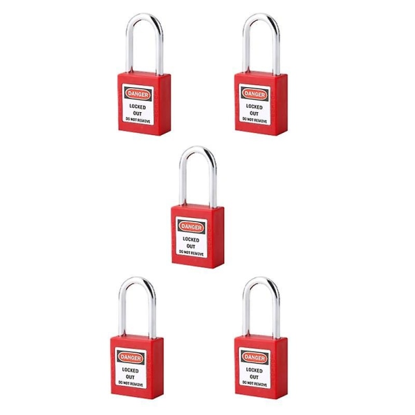 5 stk Sett Lockout Tagout Lock Safe Hengelåser for Lock Out Tag Out stasjoner og enheter