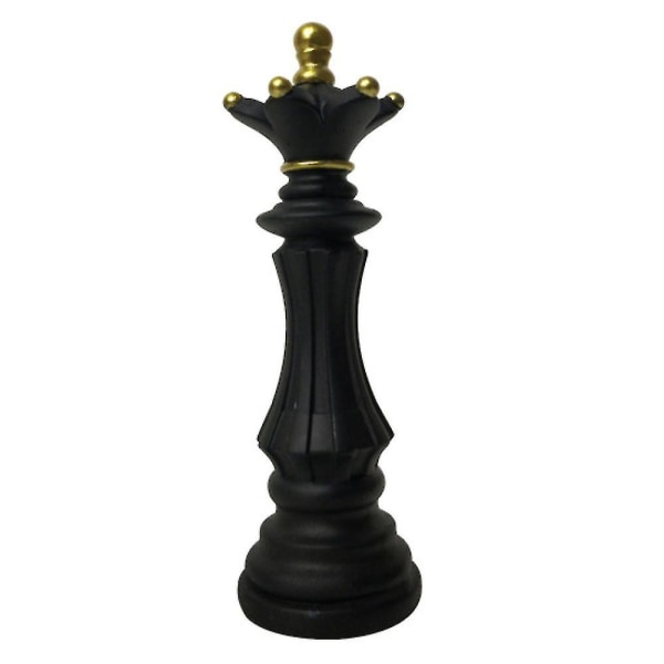 International Chess Resin Figur Skulptur Hjemmekontor dekorasjon Ornament Black Queen