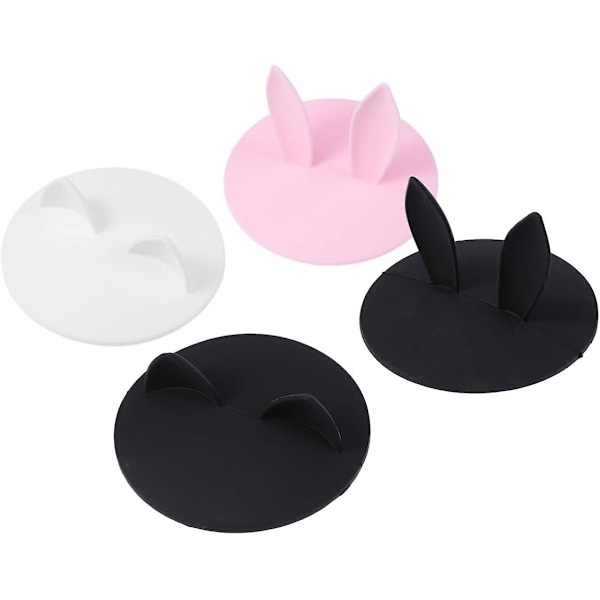 4pcs Silicone Cup Lid Rabbit Ear Shaped Dust-proof Cup Cover Mug Lid For Office Home School