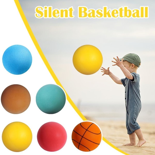 Nyaste Silent Basketball Indoor Training Foam Ball Uncoated High-den Orange no.5