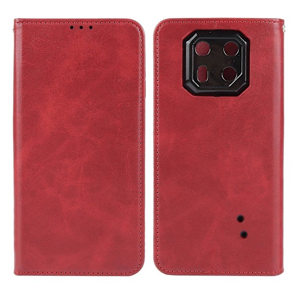 Magnetisk Stängning Läder Telefonfodral Red For Ulefone Armor 22