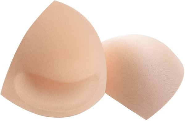 BH-puter for bikini, push-up-puter, 3 farger, trekantform, svart