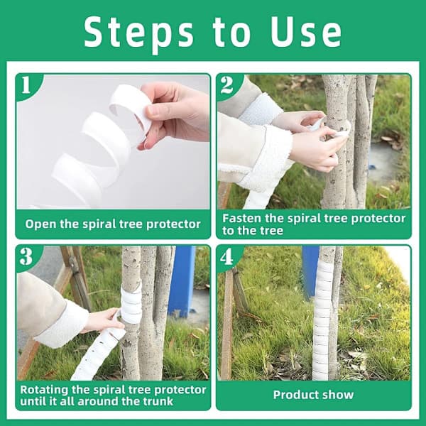 4 stk (4cm*40cm) Stambeskyttelse for trær, Beskyttelse for barkens vekst