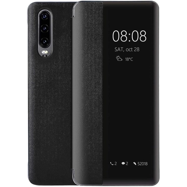 Huawei P30 case, Smart View -nahkainen case, [power ][integroitu suojaus](p30,musta)