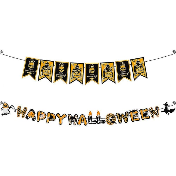 Halloween festdekorationer, skrämmande födelsedagsbanner för halloween barnfestdekorationer 2st
