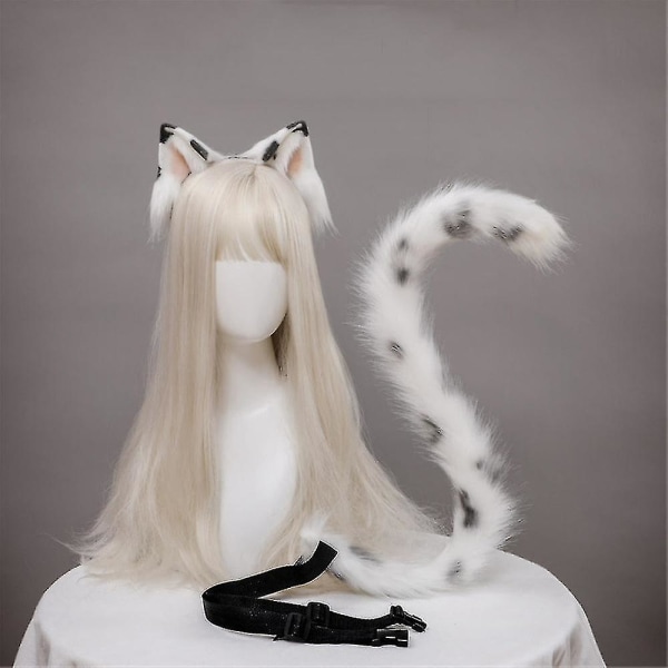 Plush Kattungar Realistiska Lolita Hårband Kattsvans Cosplay Tillbehör Handgjorda Simulerade Djuröron Halloween Huvudbonader Kawaii