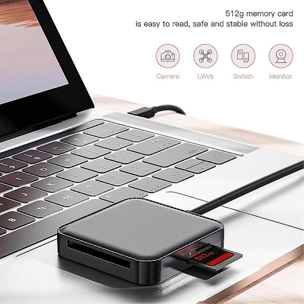 Usb 3.0 SD-kortlæser 4 i 1 Multiple Ms..tf.sd-kortlæseradapter til computer Laptop PC til Android Windows Os