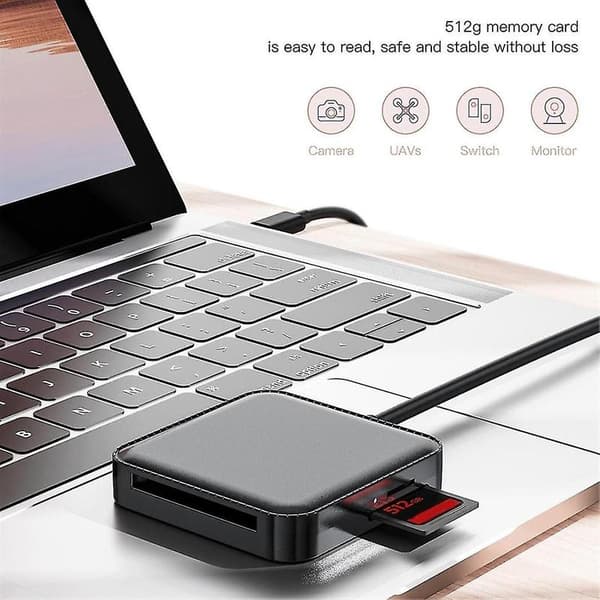 USB 3.0 SD-kortleser 4 i 1 Multiple Ms..tf.sd-kortleseradapter for datamaskin Laptop PC for Android Windows Os