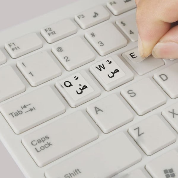 Arabiska transparenta tangentbordsklistermärken med bokstäver - för alla bärbara datorer eller tangentbord B