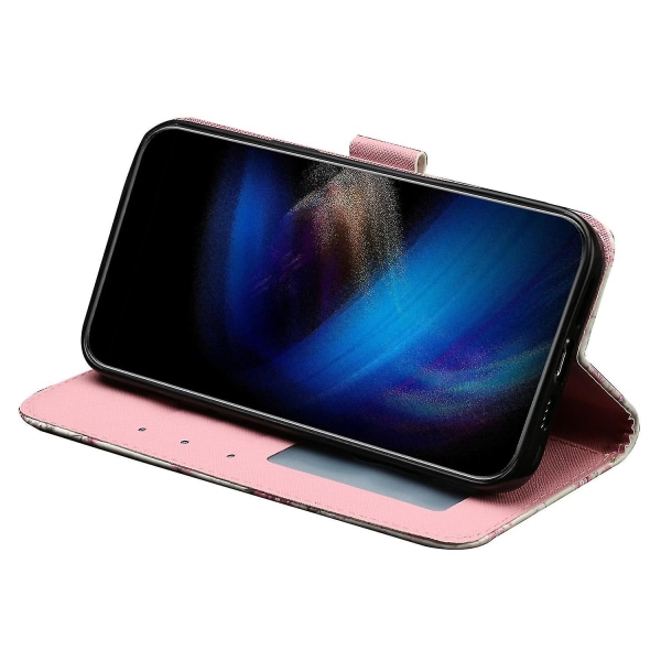 Til Xiaomi Redmi 13C 4G/Poco C65 4G Pung Etui Pu Læder 3D Mønster Telefon Cover Pink Xiaomi Redmi 13C 4G