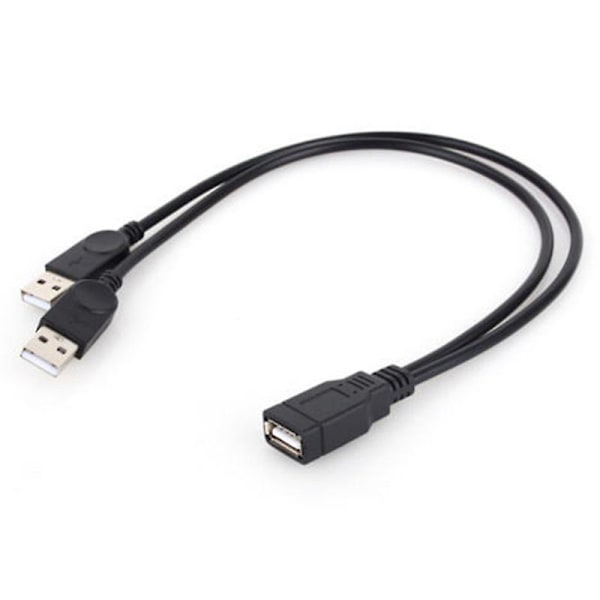 Ny USB 2.0 1 hun til 2 han Y-splitter datasynkronisering opladningsforlængerkabel